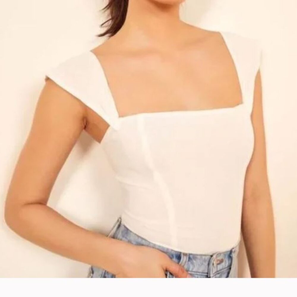 New Reformation Paz Top Sleeveless  in Ivory Sz 6
